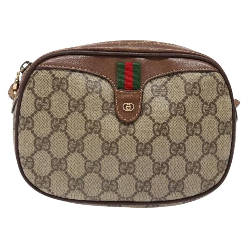 Gucci GG Supreme Web Shoulder Bag Beige